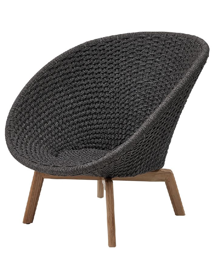 Peacock Outdoor Lounge Chaise Rope Cane-Line gris foncé