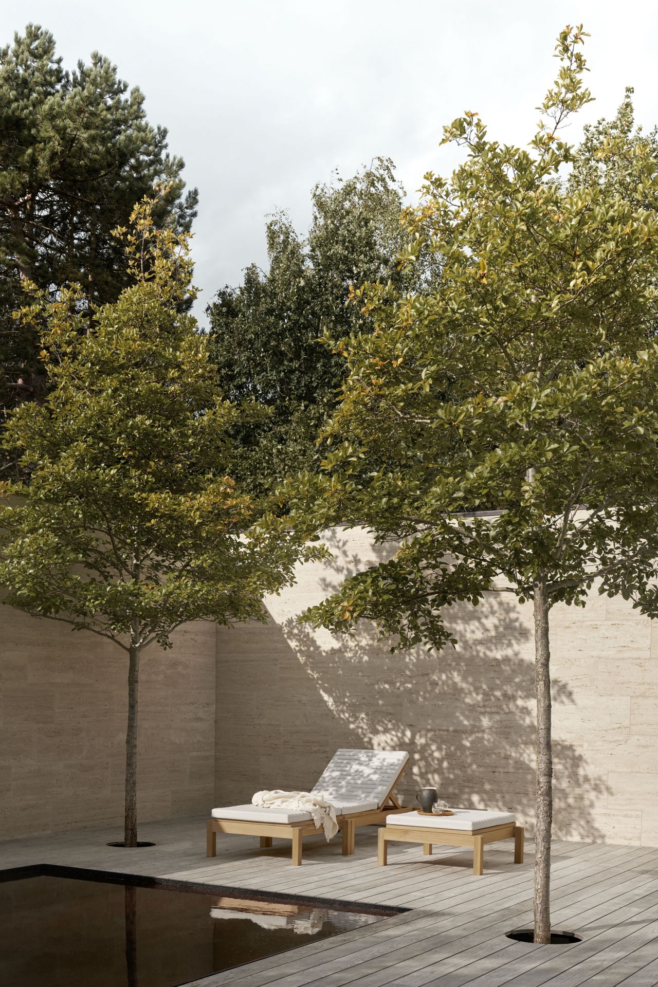 AH604 Chaise longue de jardin en teck Outdoor Carl Hansen & Søn