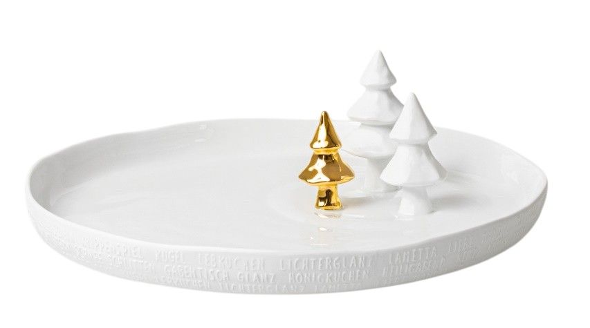 Histoires de porcelaine Assiette Sapins Roues
