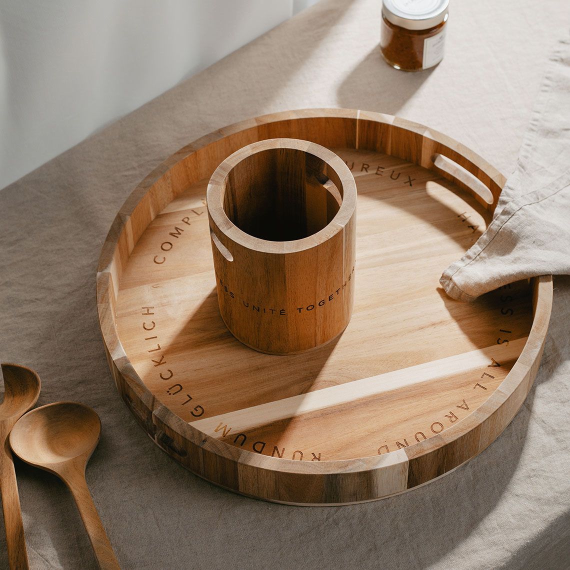 Roues du plateau en bois "Tout le bonheur"