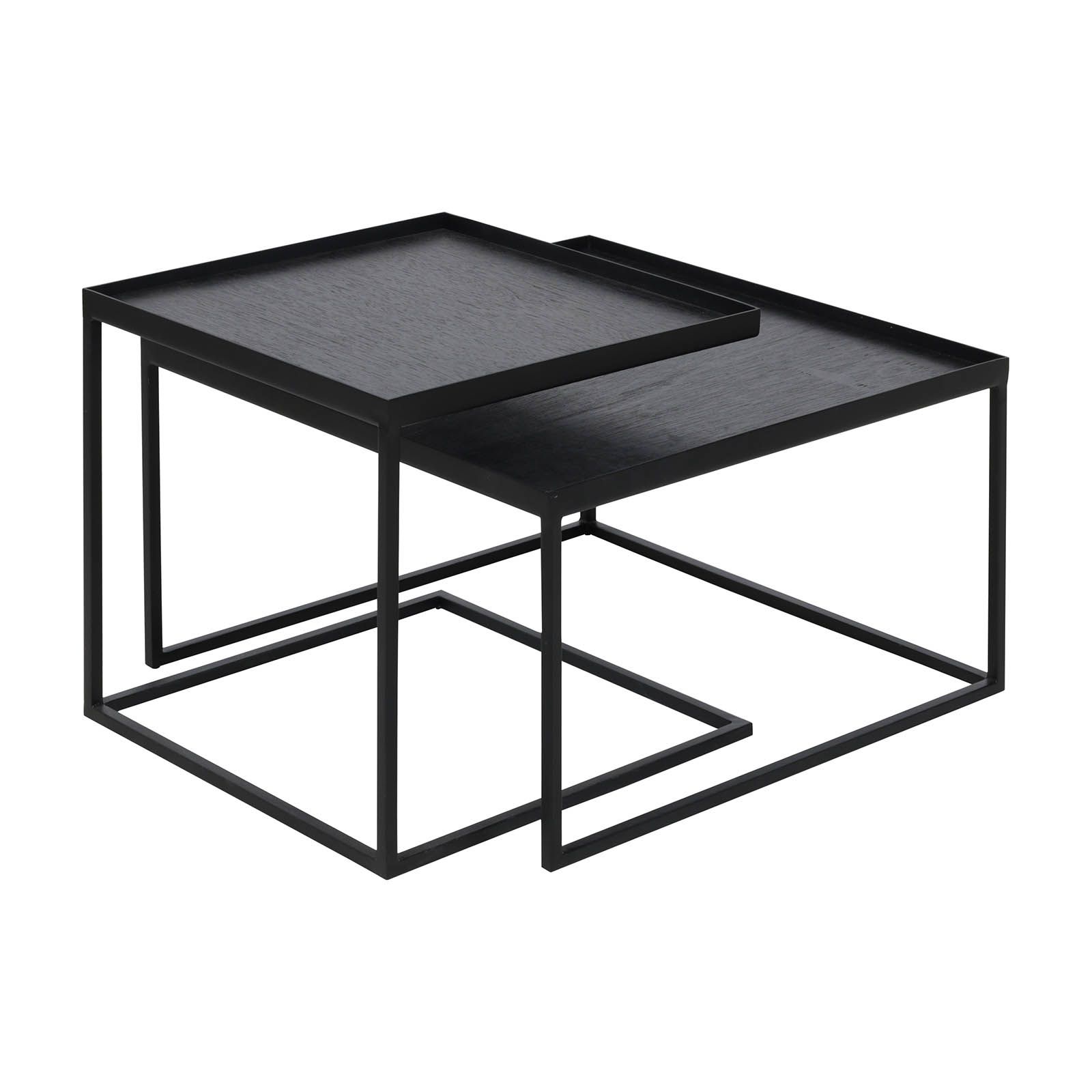 Table basse 2 pièces Noir carré S/L Ethnicraft