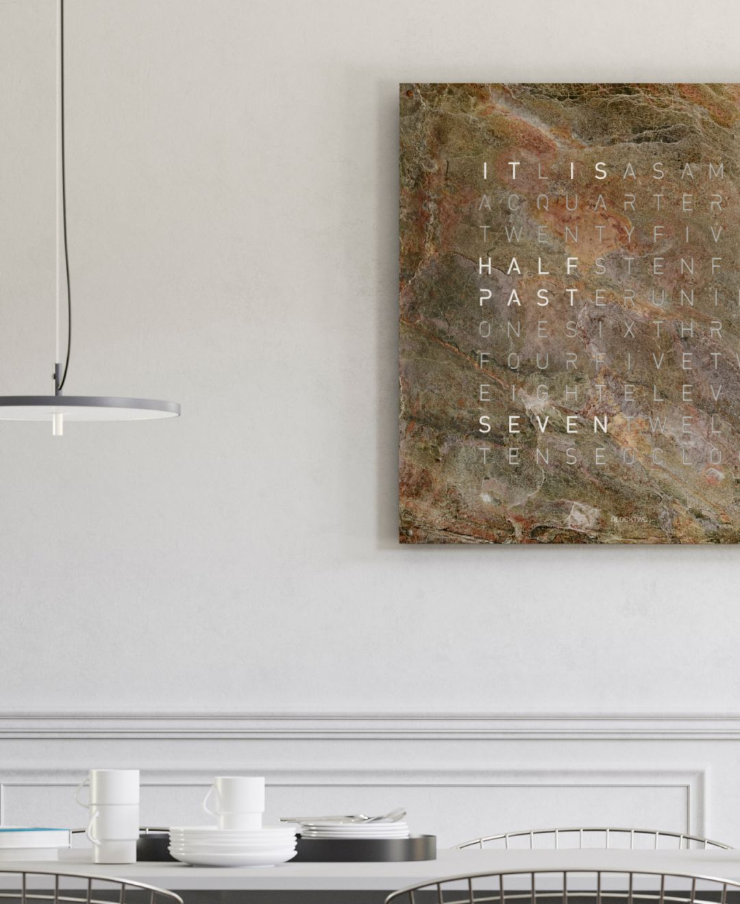 Earth 90 Creator's Edition Horloge murale / Objet temporel Allemande QLOCKTWO