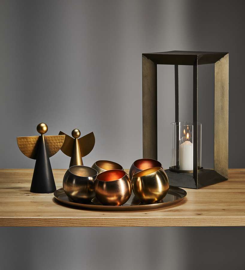 Plateau Diwali avec 5 sphères pour bougies chauffe-plat Philippi
