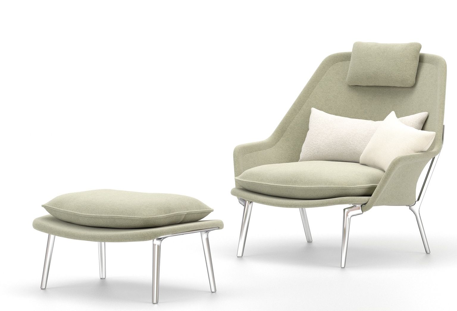 Slow Chair Ottoman Tissu Vitra 