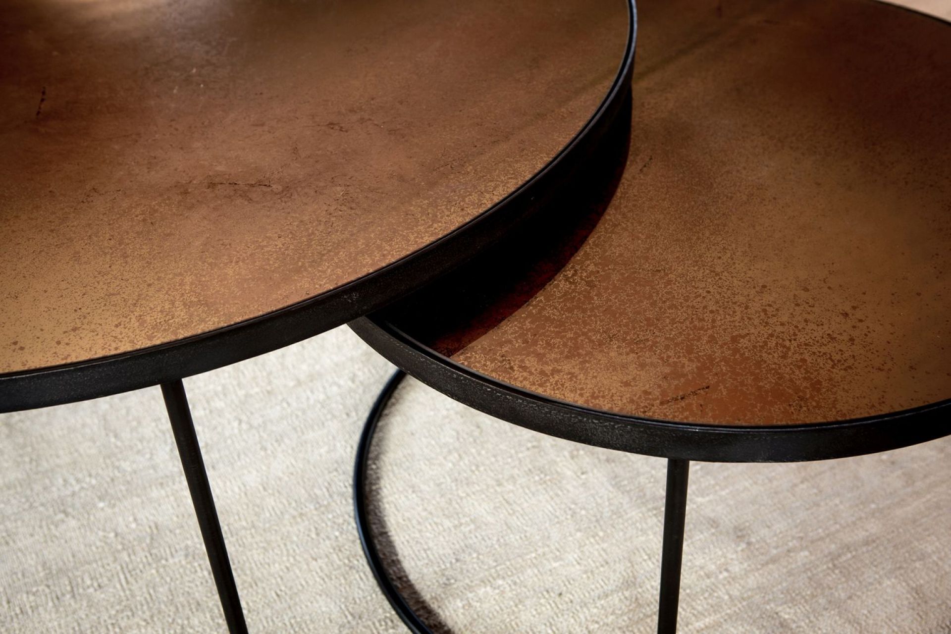 Nesting Table basse set de 2 bronze Ethnicraft 