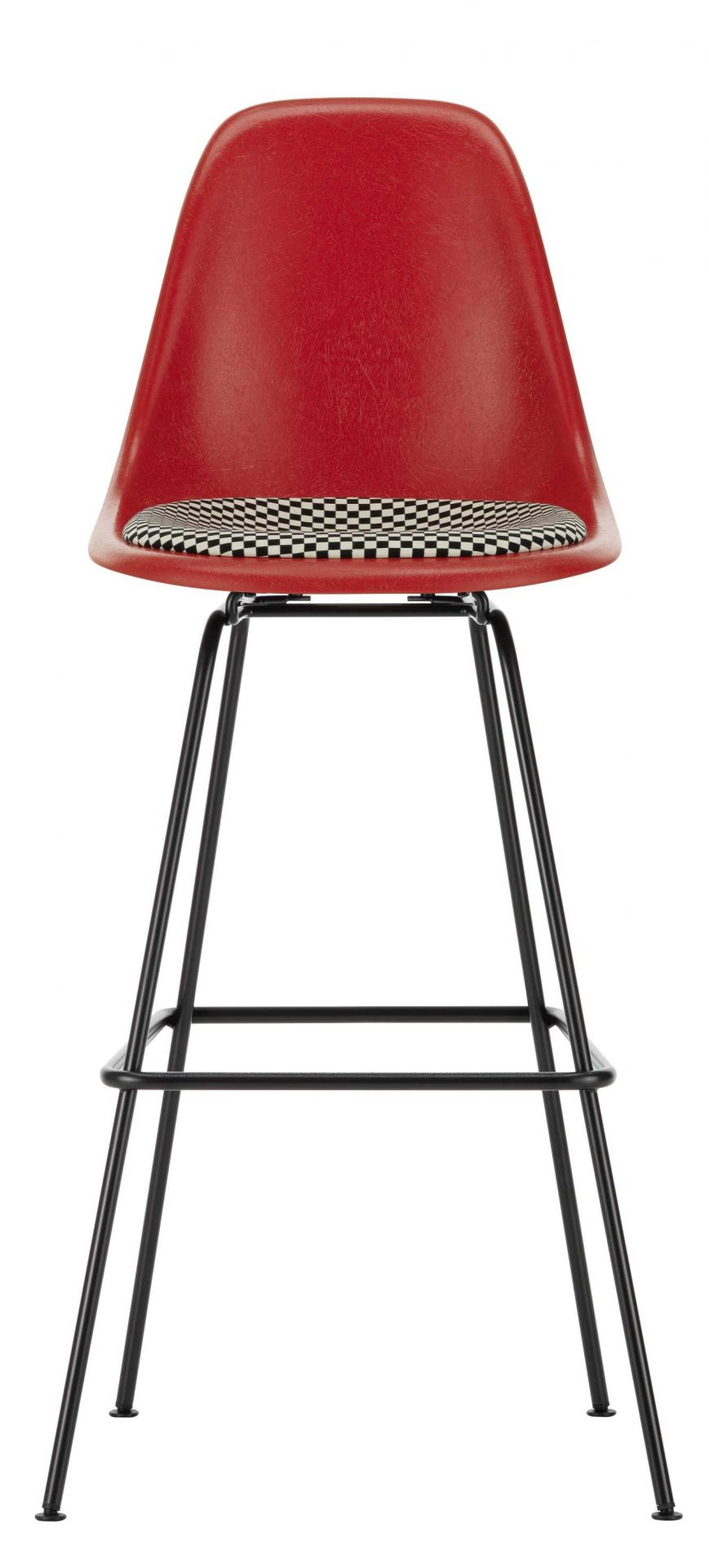 Eames Fiberglass Bar Stool High Tabouret de bar avec coussin d'assise Vitra 