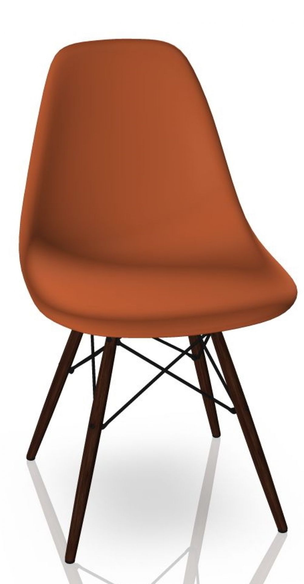 Eames Plastic Side Chair DSW Chaise Vitra Érable sombre - rouille orange