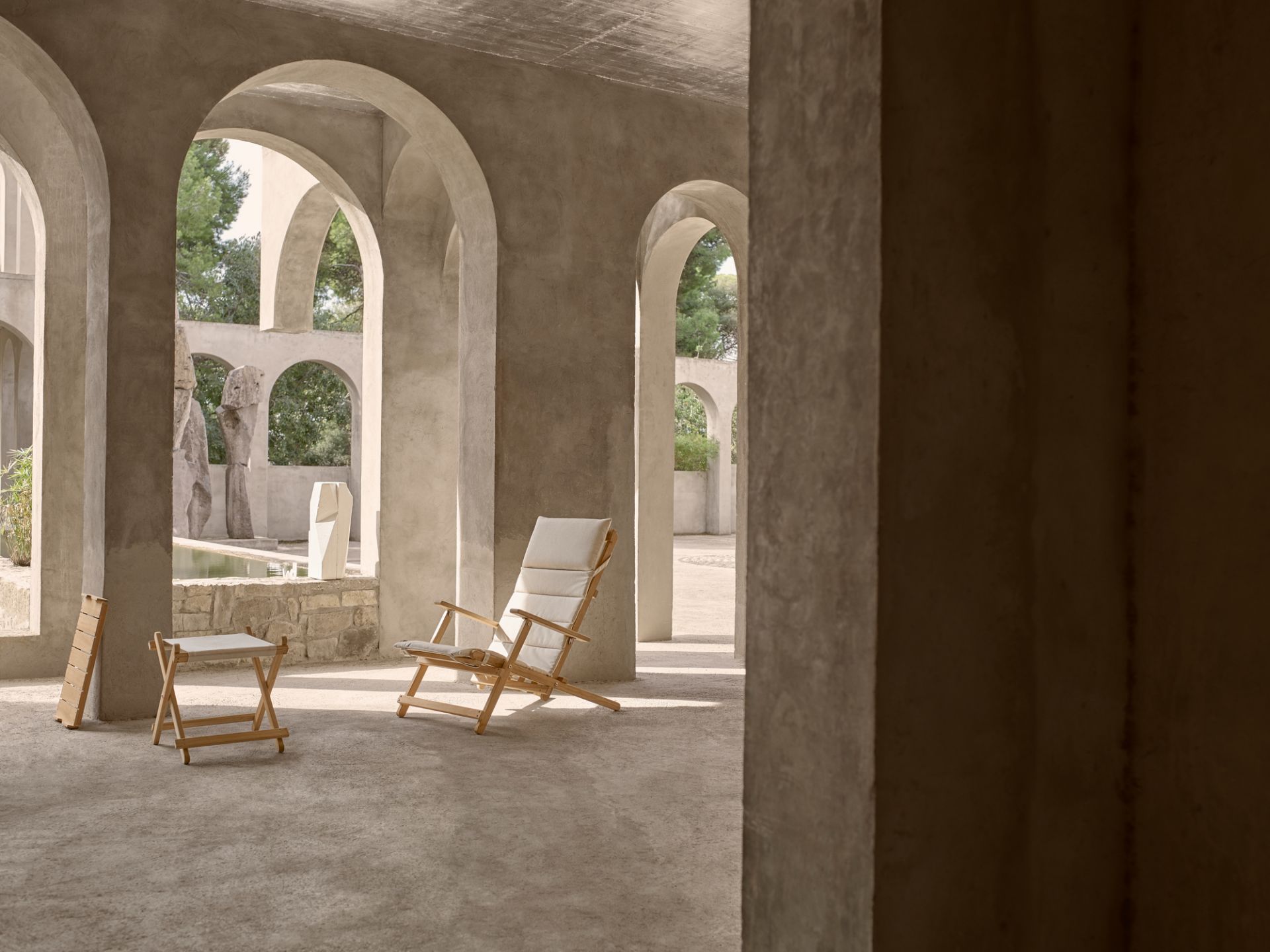 Mogensen chaise longue incl. coussin outdoor Carl Hansen &amp; Søn