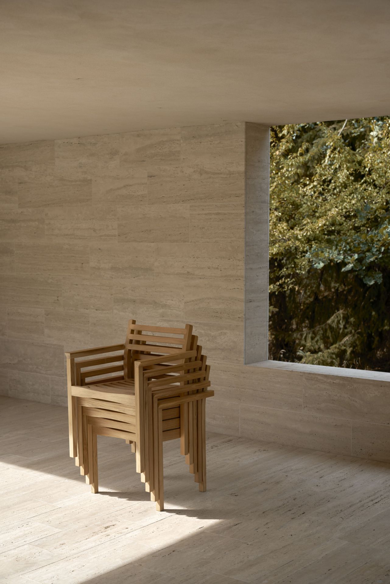 AH502 Chaise avec accoudoirs en teck Outdoor Carl Hansen & Søn