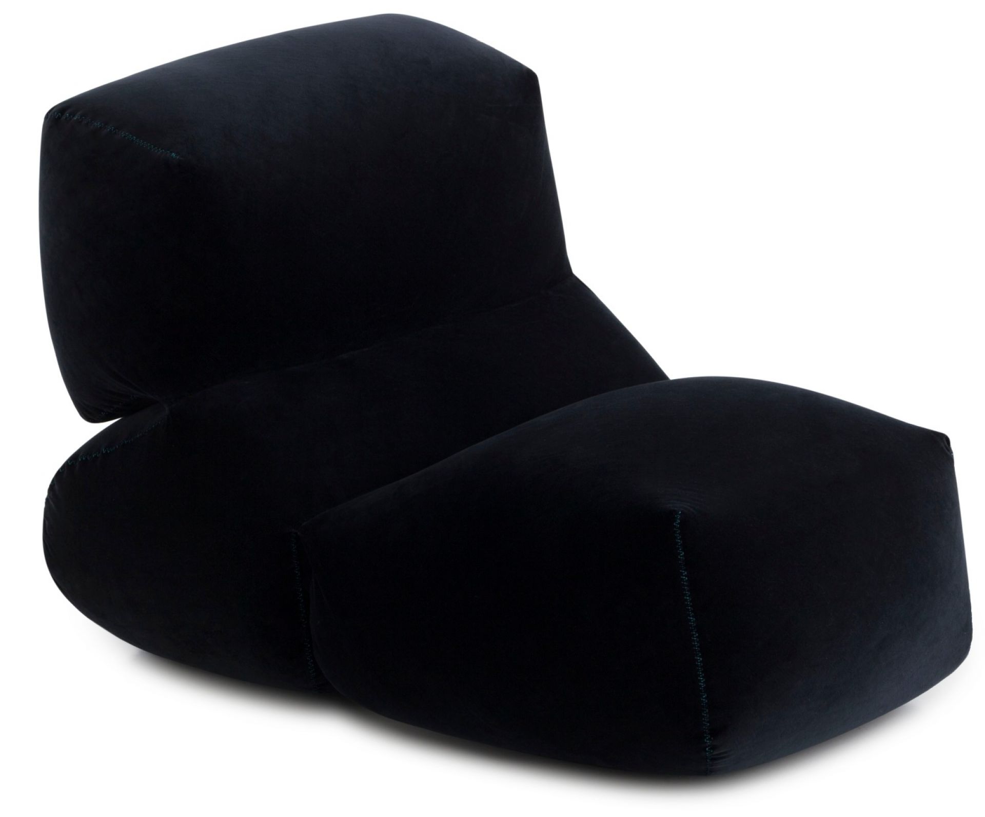 Dunkelblaues Grapy Sitzkissen aus Samt, bequemes Loungemöbel für Wohnzimmer und Entspannung, modernes Design.