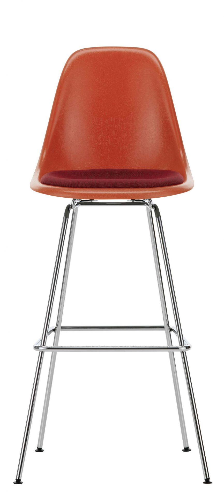 Eames Fiberglass Bar Stool High Tabouret de bar avec coussin d'assise Vitra 