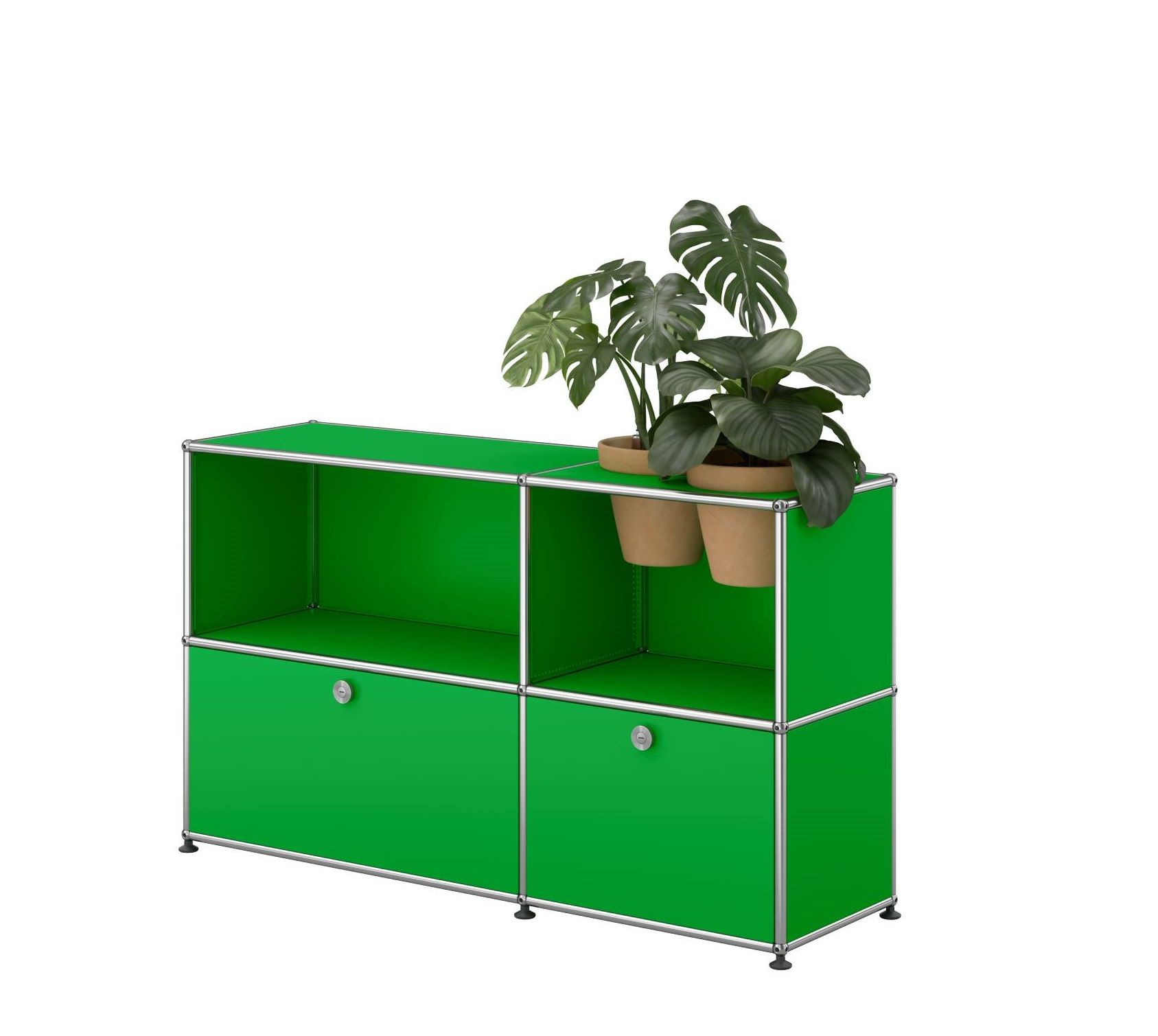 USM Haller Sideboard avec Portes pliantes et Insert plantes Vert