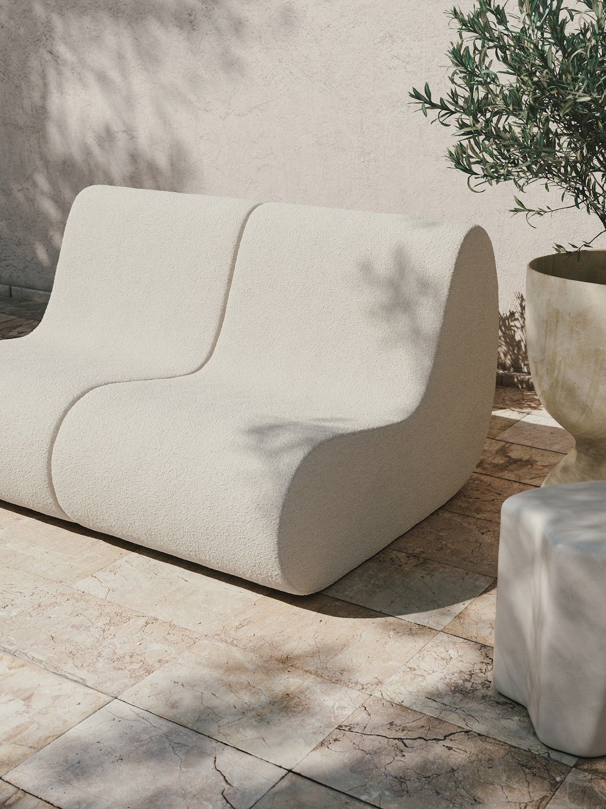 Rouli Center Module Pure Bouclé Canapé d'extérieur Ferm Living