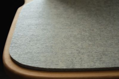 Coussin d'assise VIENNA en feutre, 5 mm d'épaisseur, avec revêtement antidérapant, gris clair chiné, Jan Kurtz