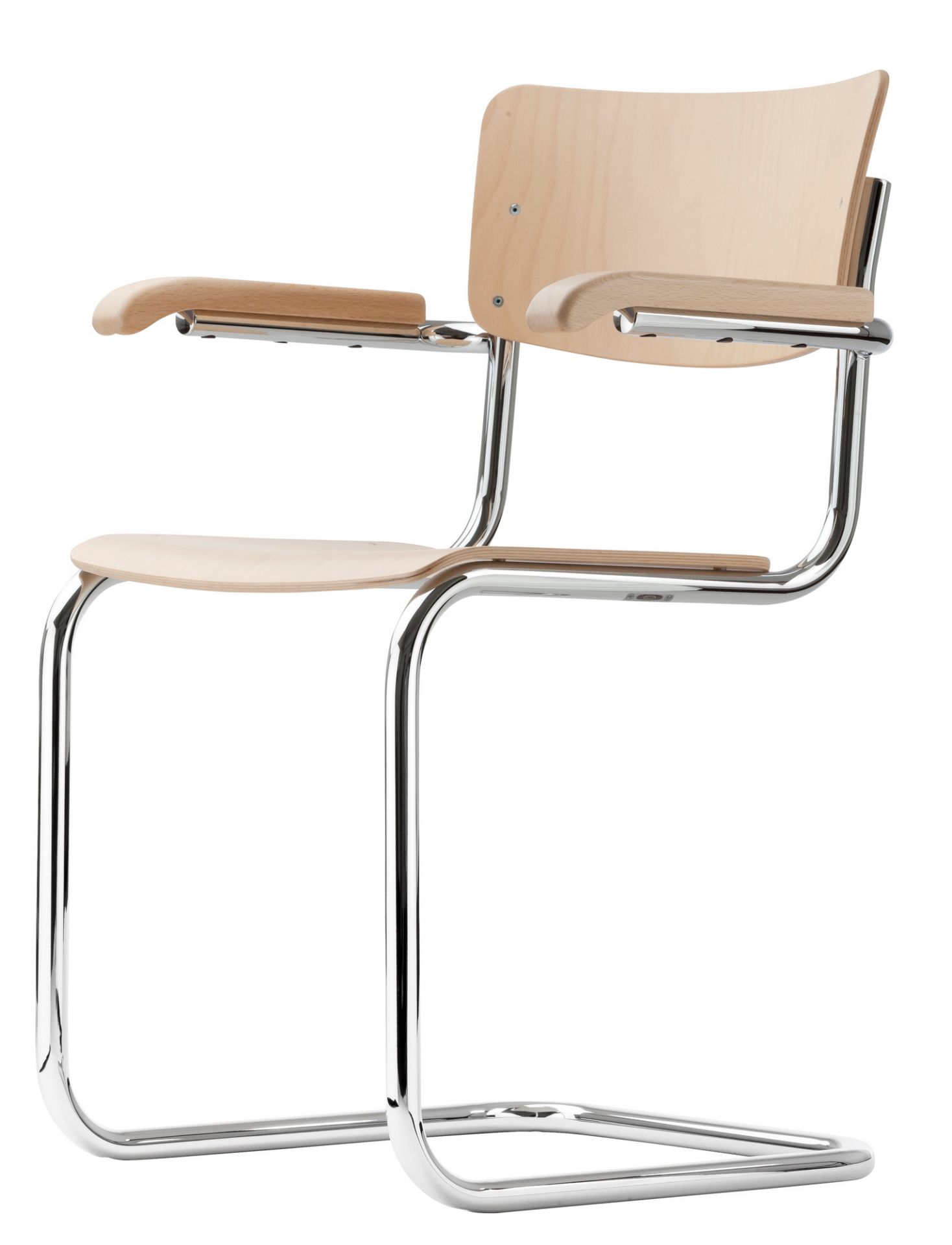 S 43 F Cantilever Chaise Thonet Hêtre noir - Chromé