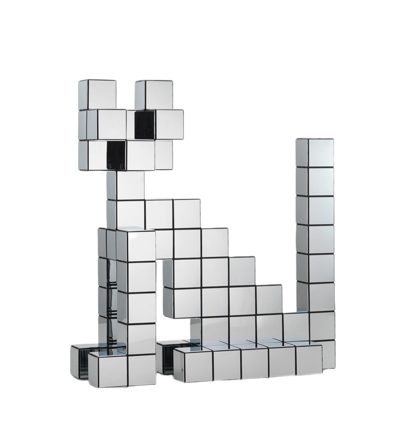 Panton Cubes Cat Chrome Sculpture Vitra