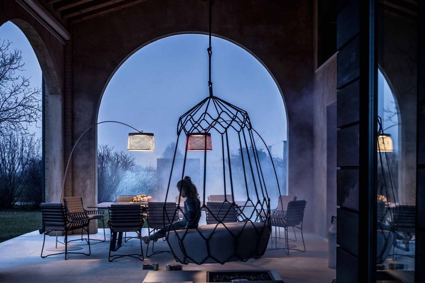 Twiggy Grid Lampadaire carmin Foscarini