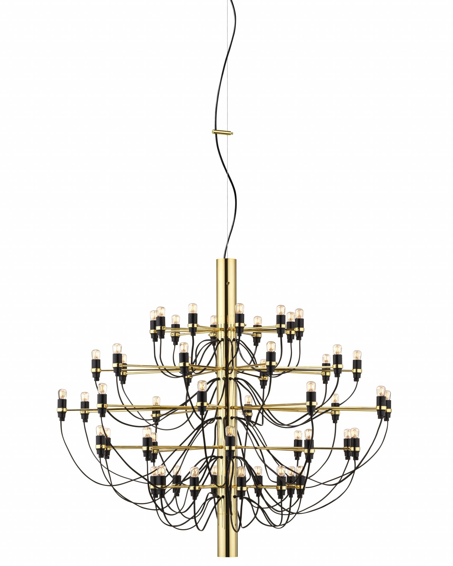 2097/50 Lustre en laiton avec ampoules claires Flos