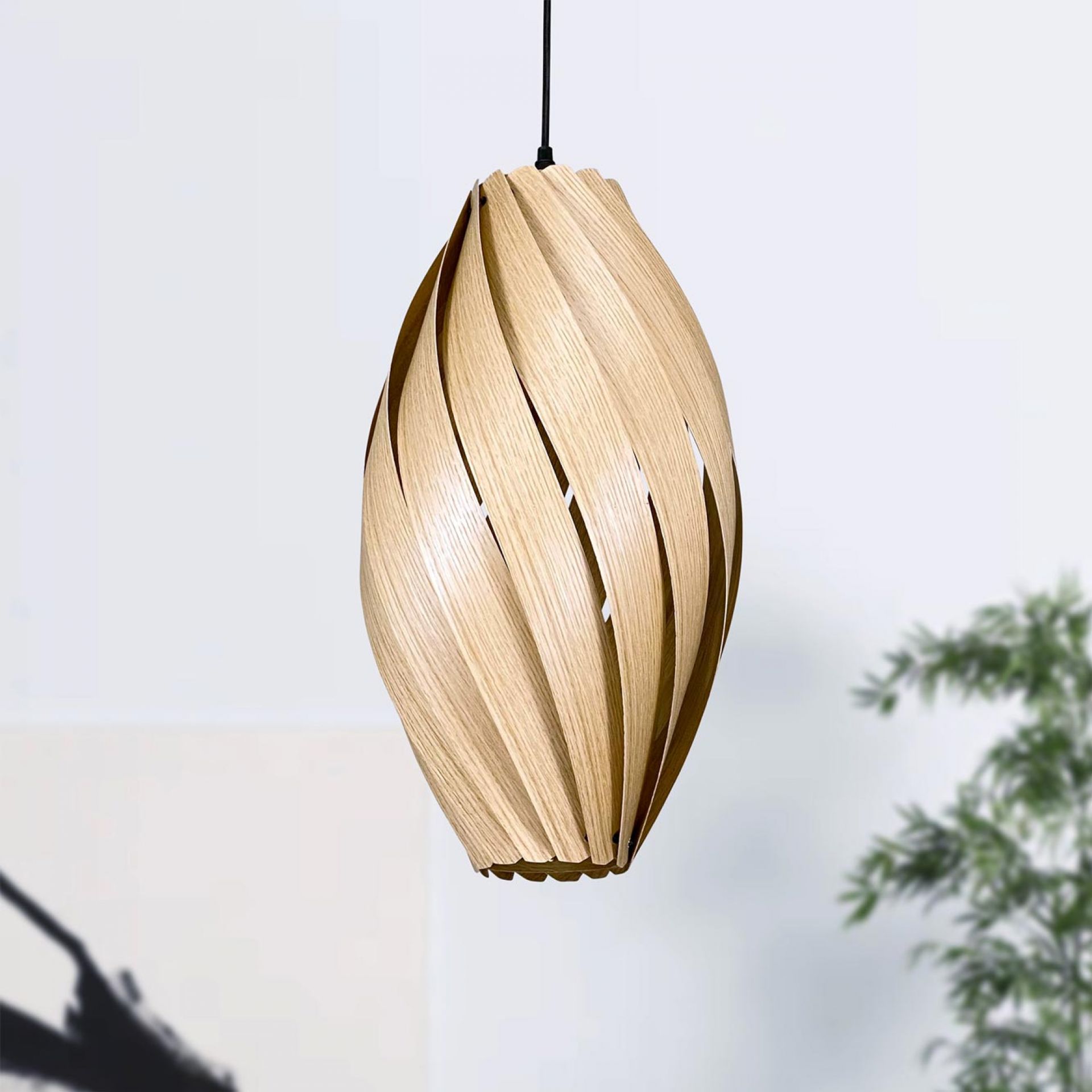 Ardére Lampe à suspendre allongée Chêne Gofurnit