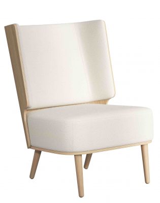 Serena Lounge Chair fauteuil en chêne naturel novoform Nubbio blanc