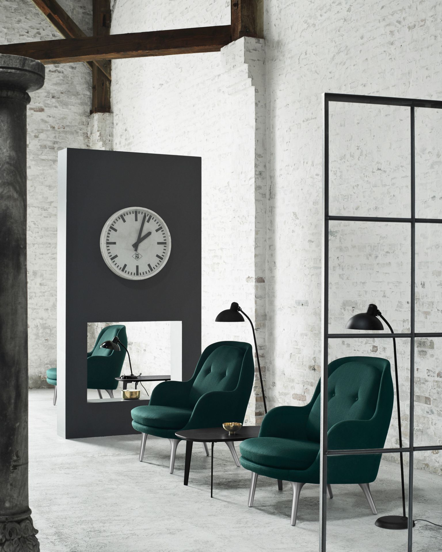 6556 F Lampadaire KAISER idell Vert olive Fritz Hansen