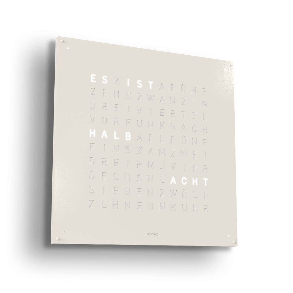 Earth 90 Steel Series Horloge murale / Objet temporel Allemande QLOCKTWO
