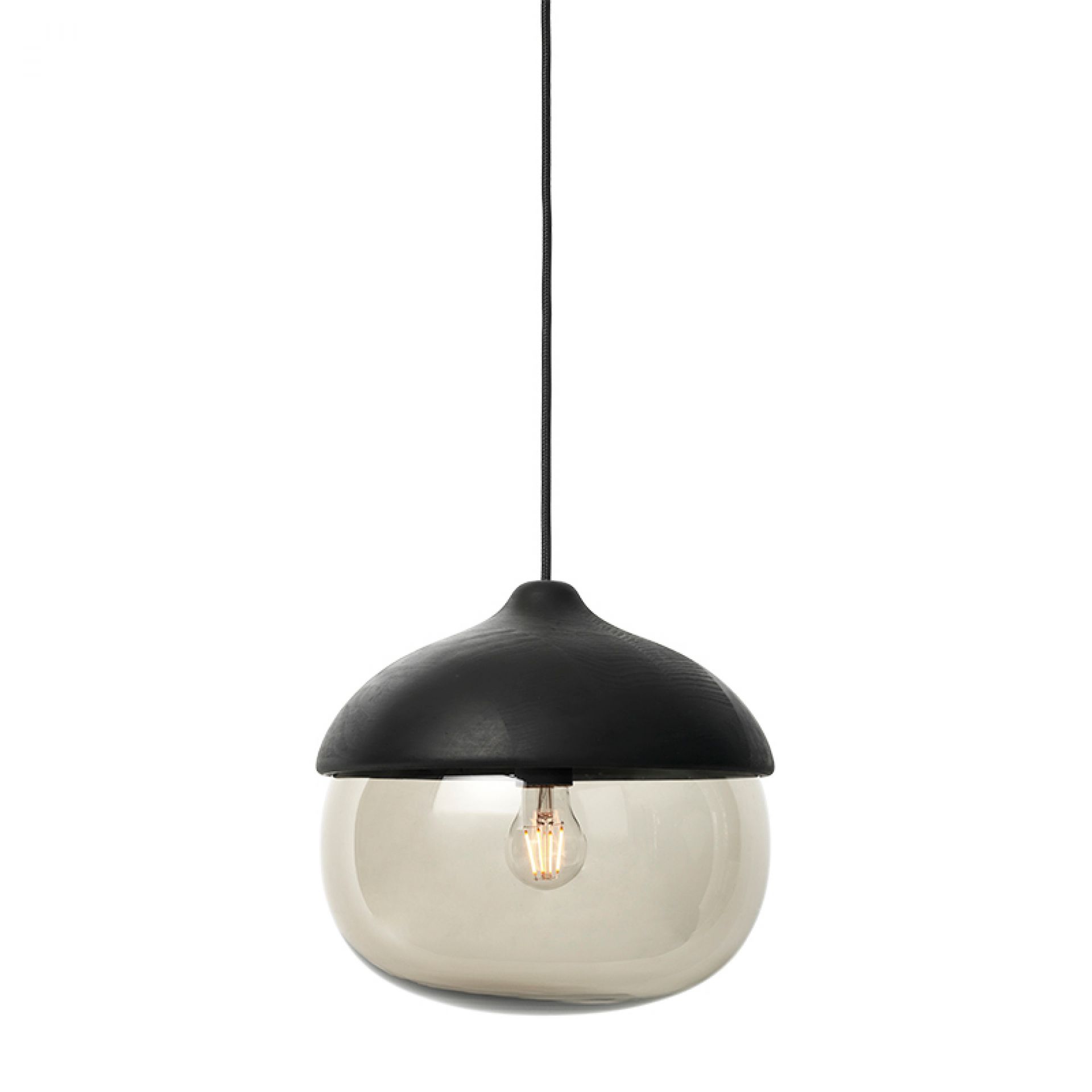 Terho Pendant Lampe noir Bois de chaux Mater