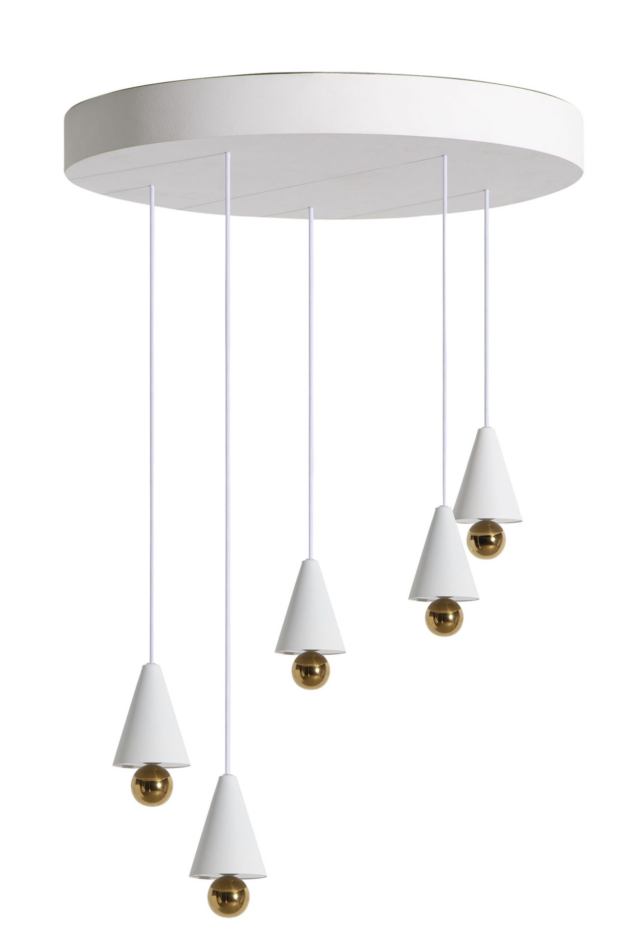 Cherry Pendant light Suspension 5-set Plaque ronde Petite Friture Blanc