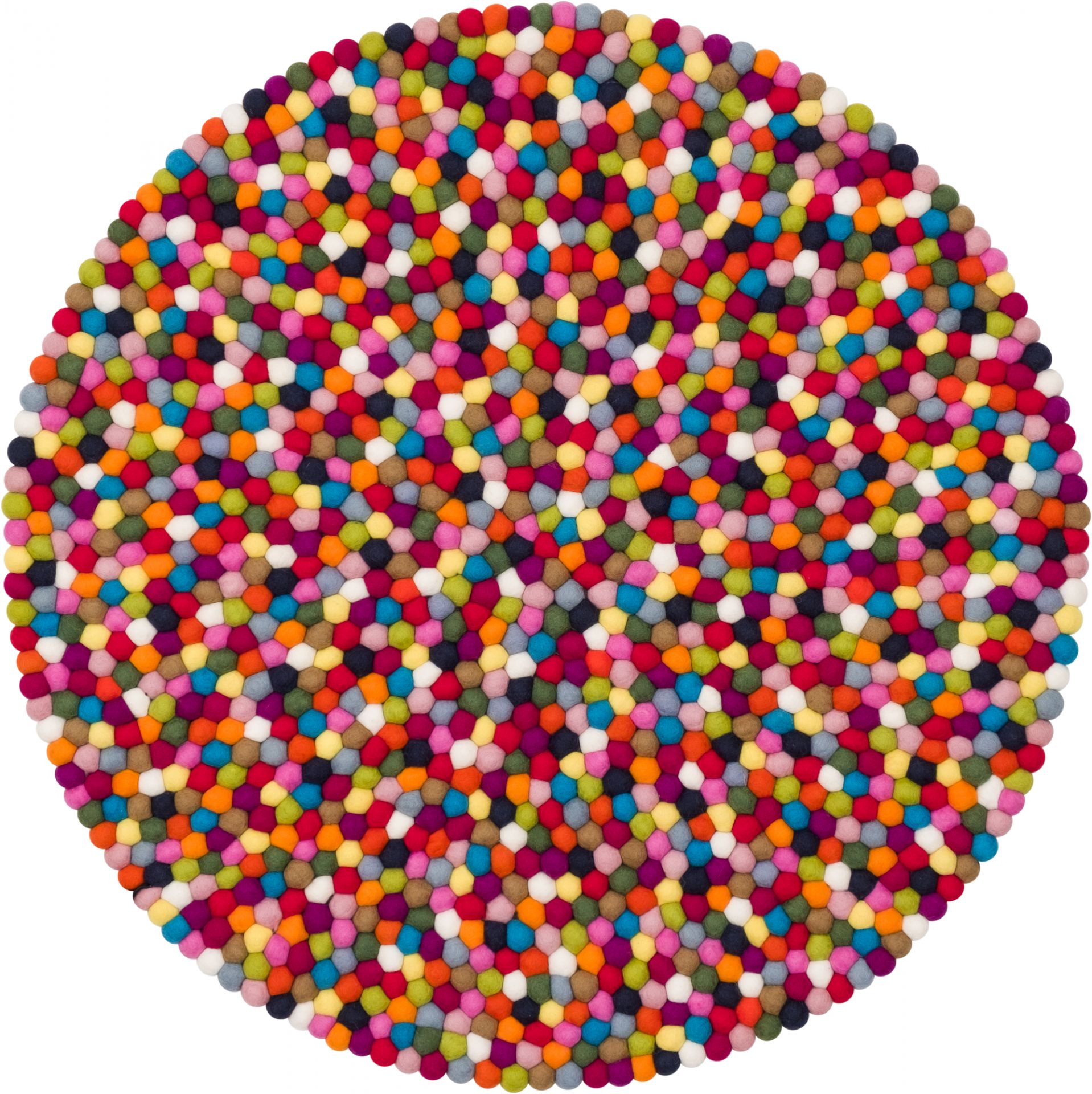 Boules de feutre Tapis rond 120 cm Myfelt Nela