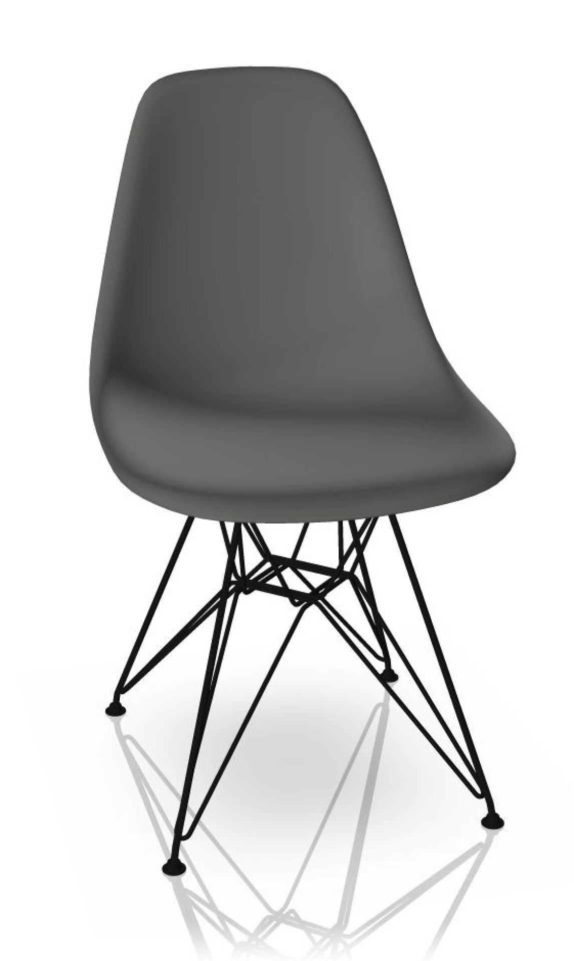Eames Plastic Side Chair DSR Chaise Vitra Noir-Granite gris