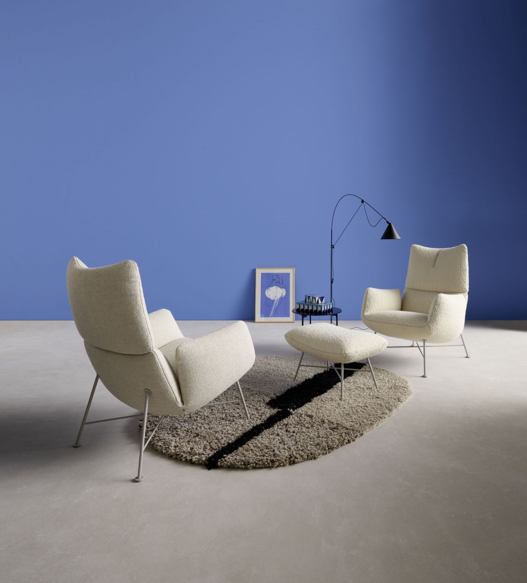 Jalis Lounge Fauteuil 4 pieds structure fil Cor