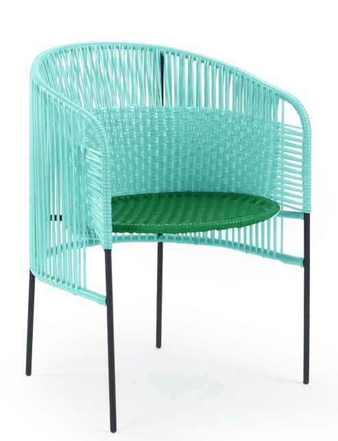 Caribe Dining Chair Chaise d'extérieur ames Turquoise / Vert émeraude / Noir