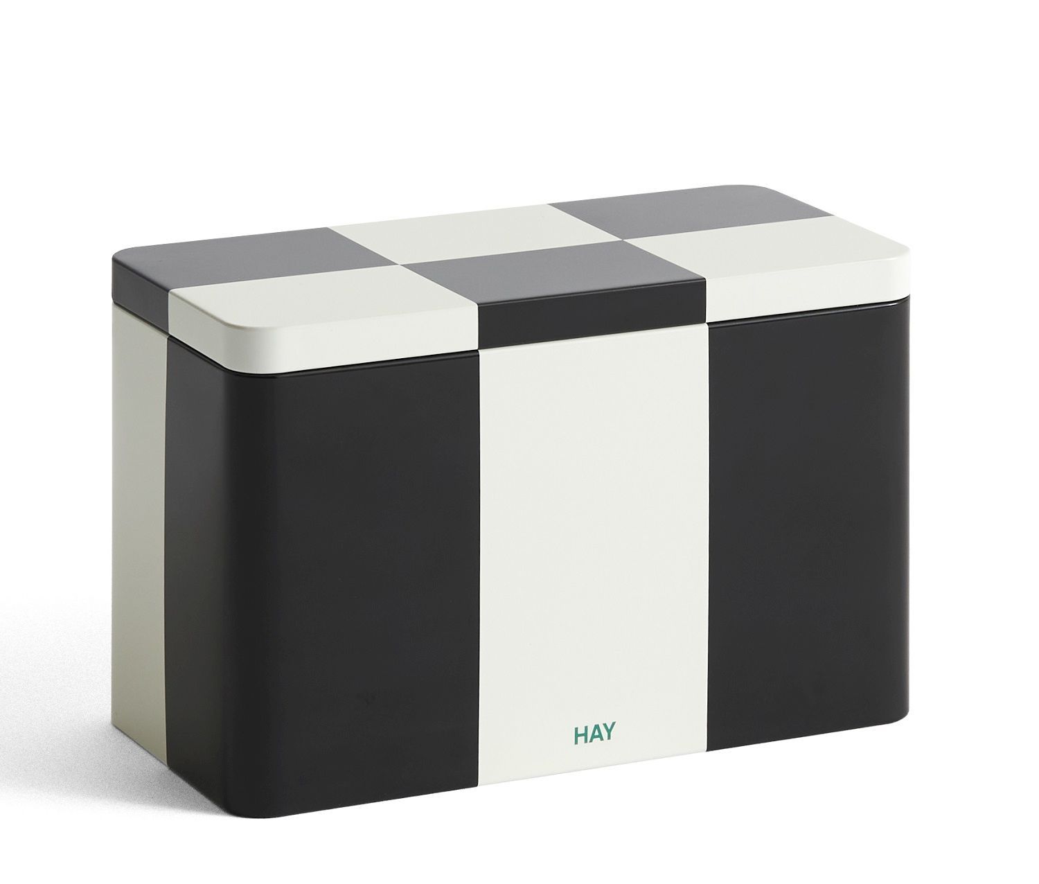 Tin Container Medium Black and off-white Boîte de rangement Hay