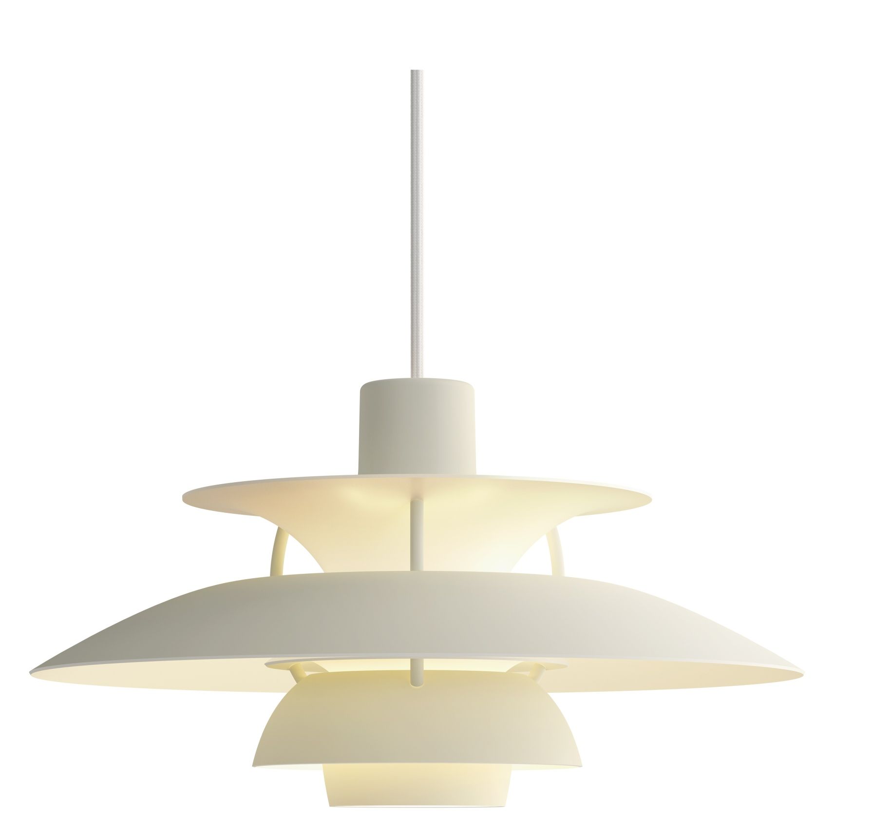 PH 5 Mini Pendelleuchte von Louis Poulsen in Pale Pewter, modernes Design für Wohnraumbeleuchtung.