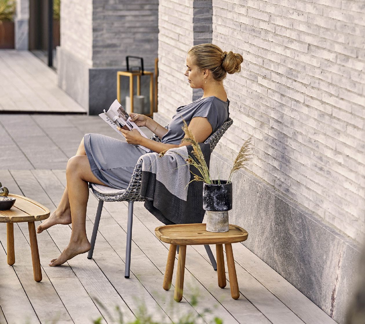 Fauteuil lounge d'extérieur Vibe en rotin