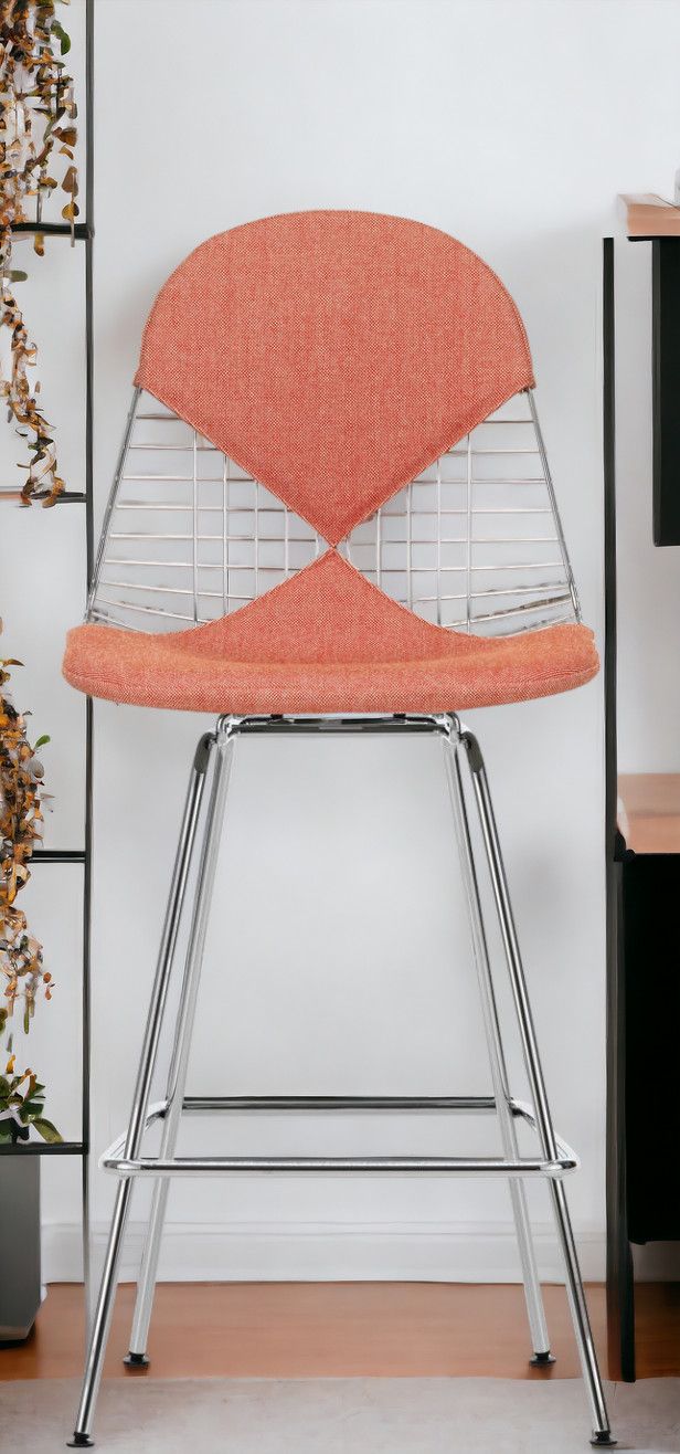Eames Wire Bar Stool Tabouret de bar moyen avec assise et dossier rembourrés Vitra  
