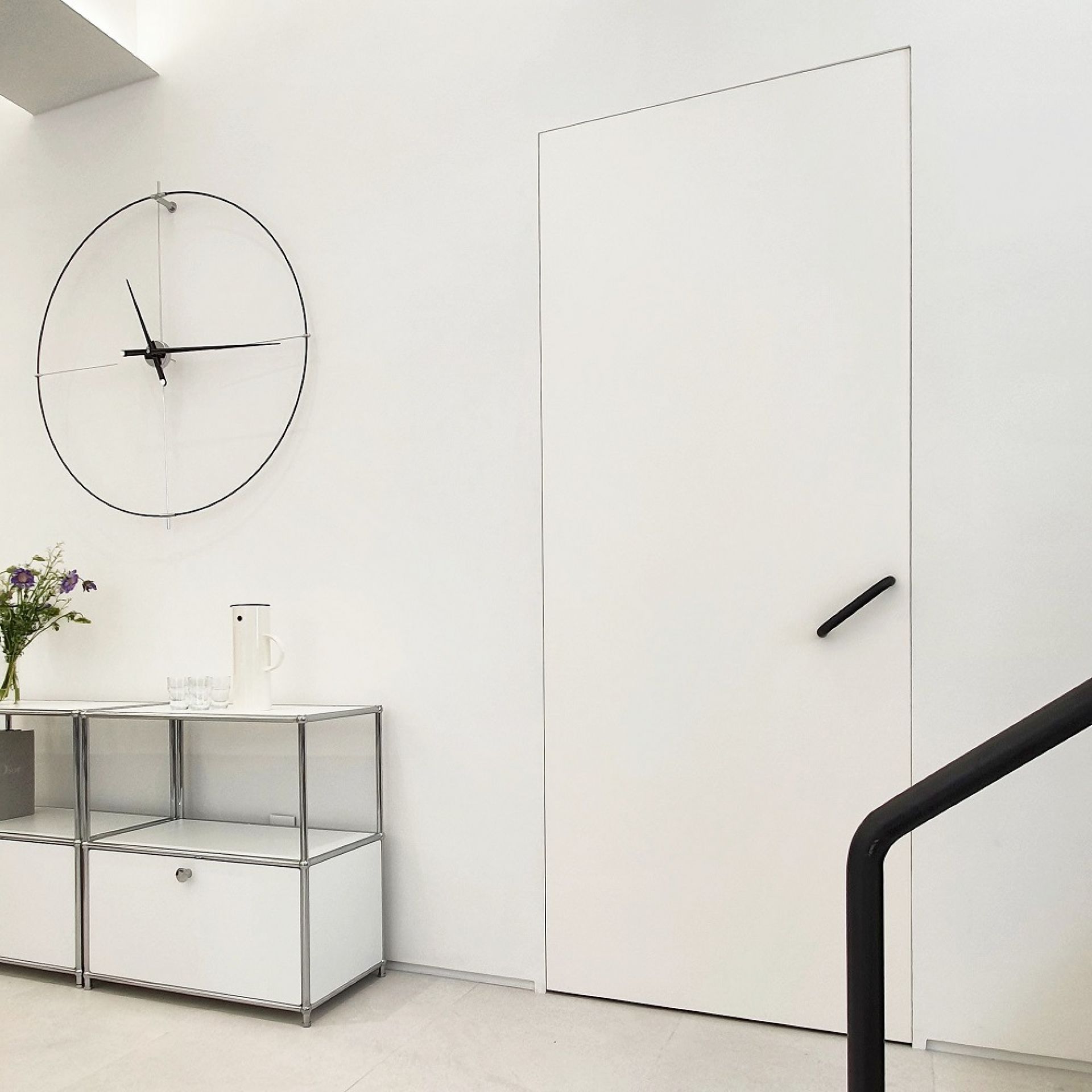 Bilbao N/ L Clock Horloge murale nomon Noir-blanc