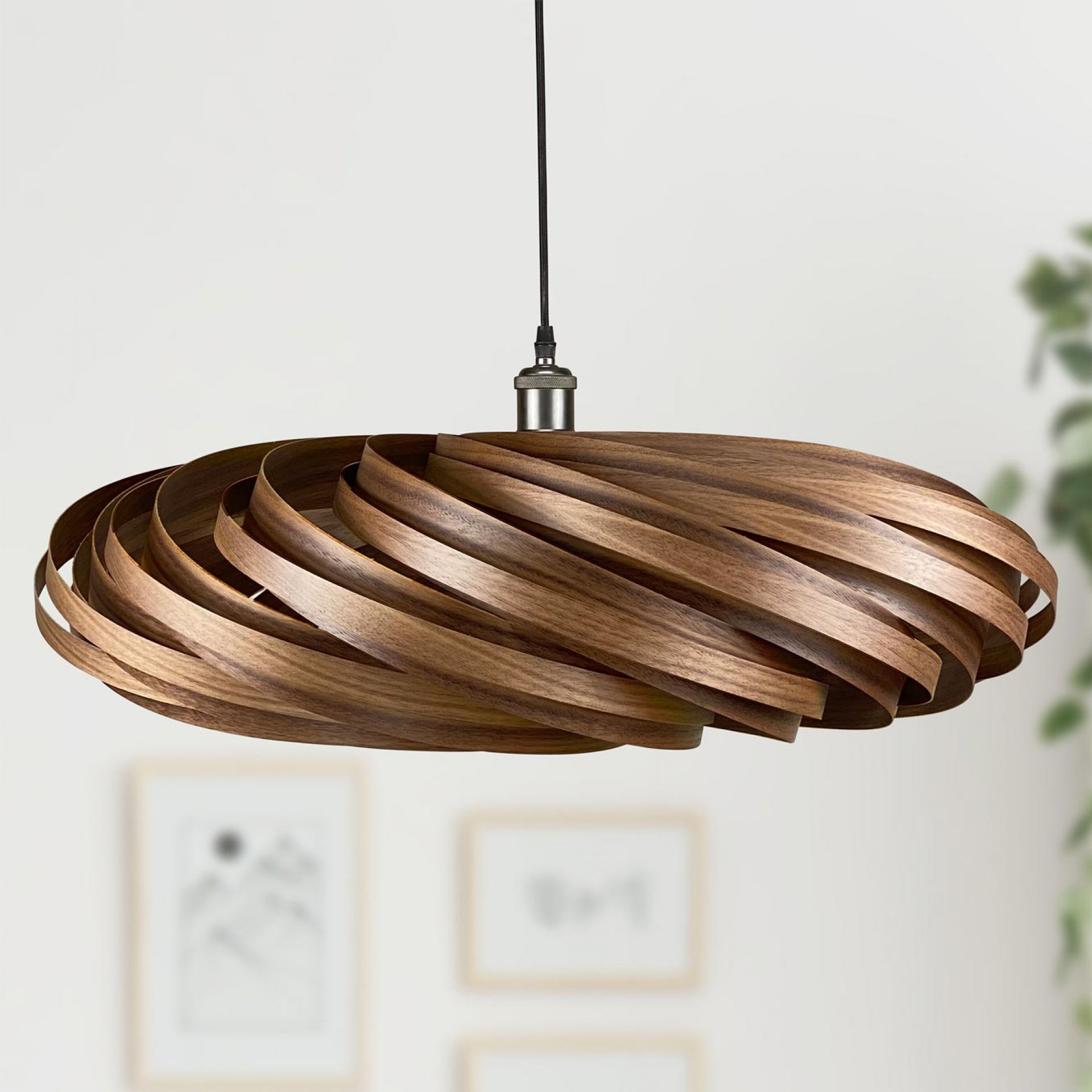Veneria Lampe à suspendre Ø70 cm Noyer Gofurnit