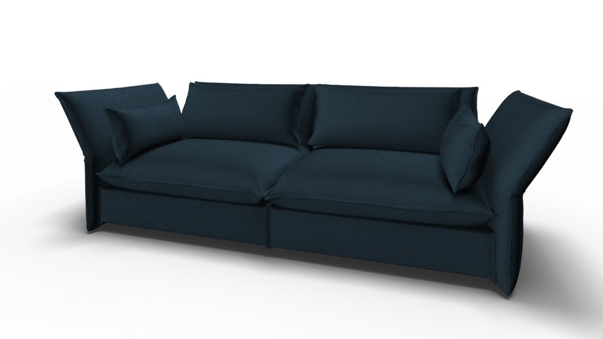 Mariposa 3 Canapé places bleu acier Vitra