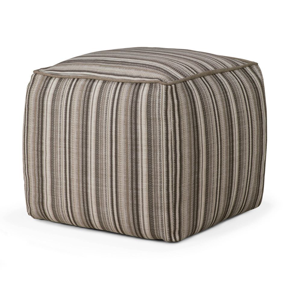 Pouf d'extérieur Zahara gris à rayures Ethnicraft