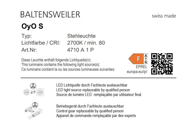 OyO S Lampadaire Baltensweiler