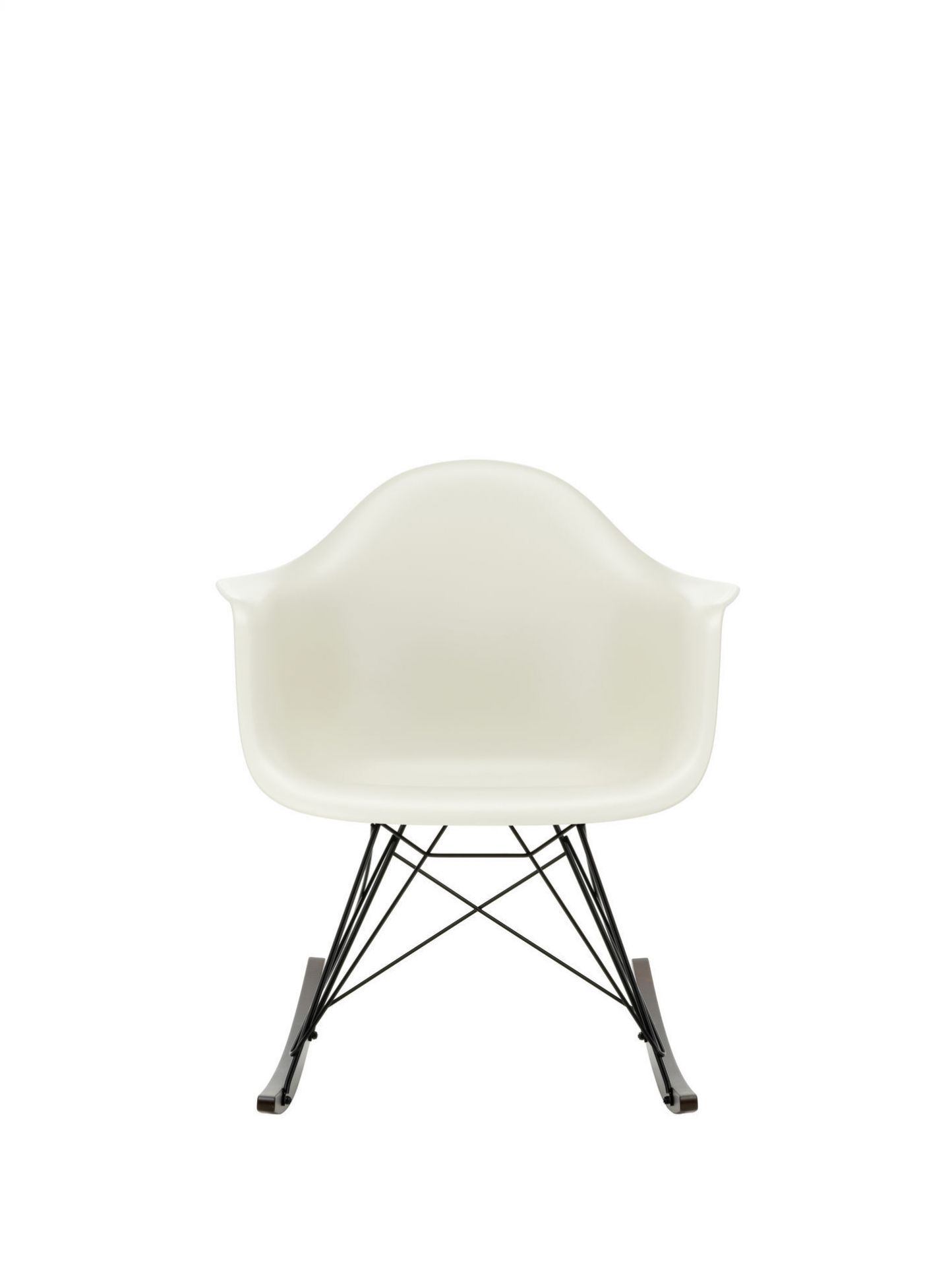 Eames Plastic Arm Rocking Chair chaise à bascule RAR Vitra Érable sombre - Noir - Deep black