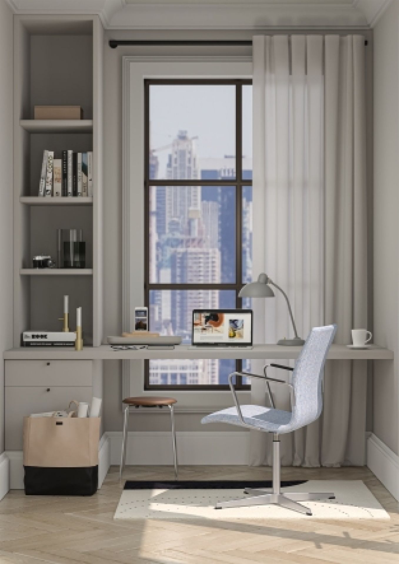 6556 T Lampe de table KAISER idell Fritz Hansen Easy grey