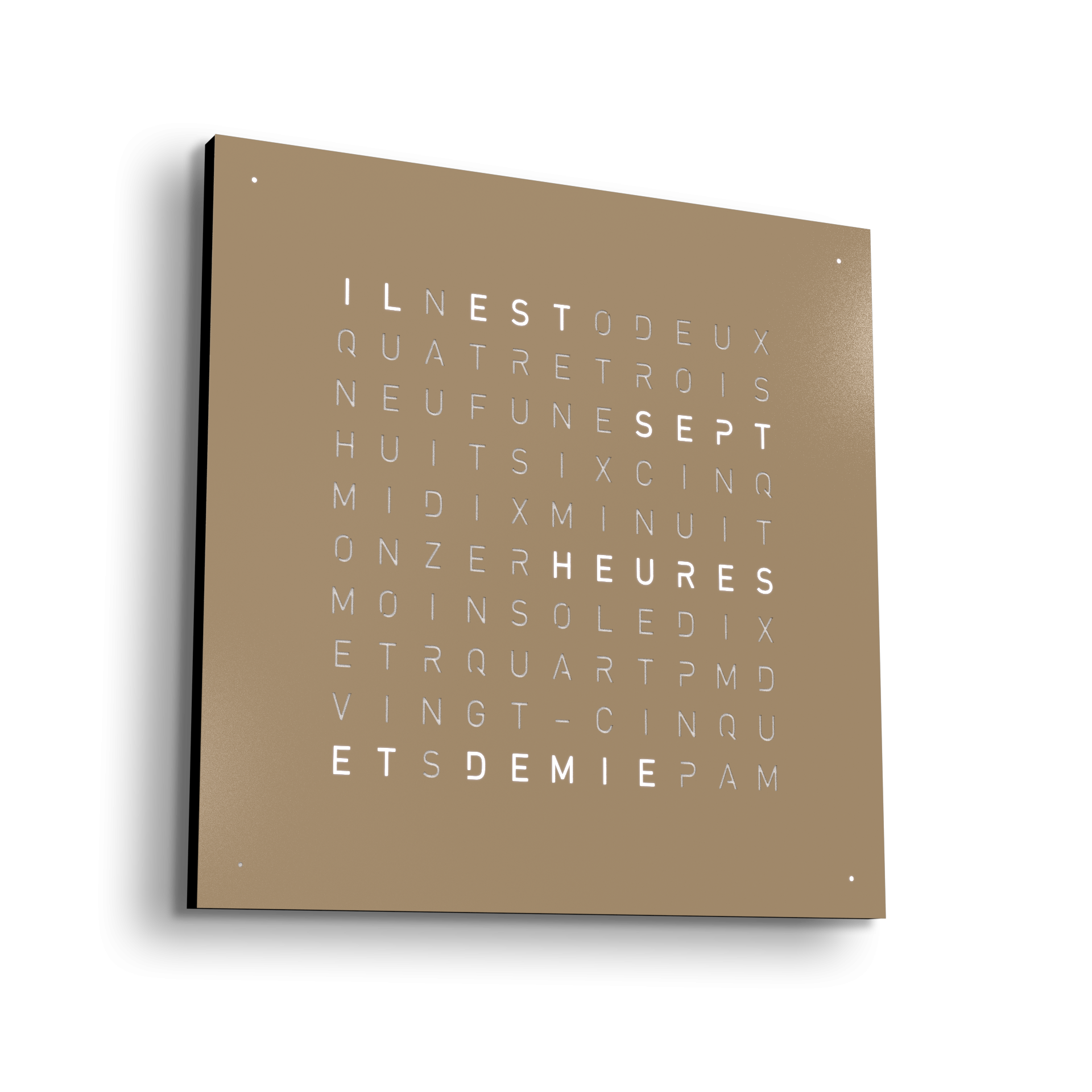 Earth 90 Steel Series Horloge murale / Objet temporel Français QLOCKTWO