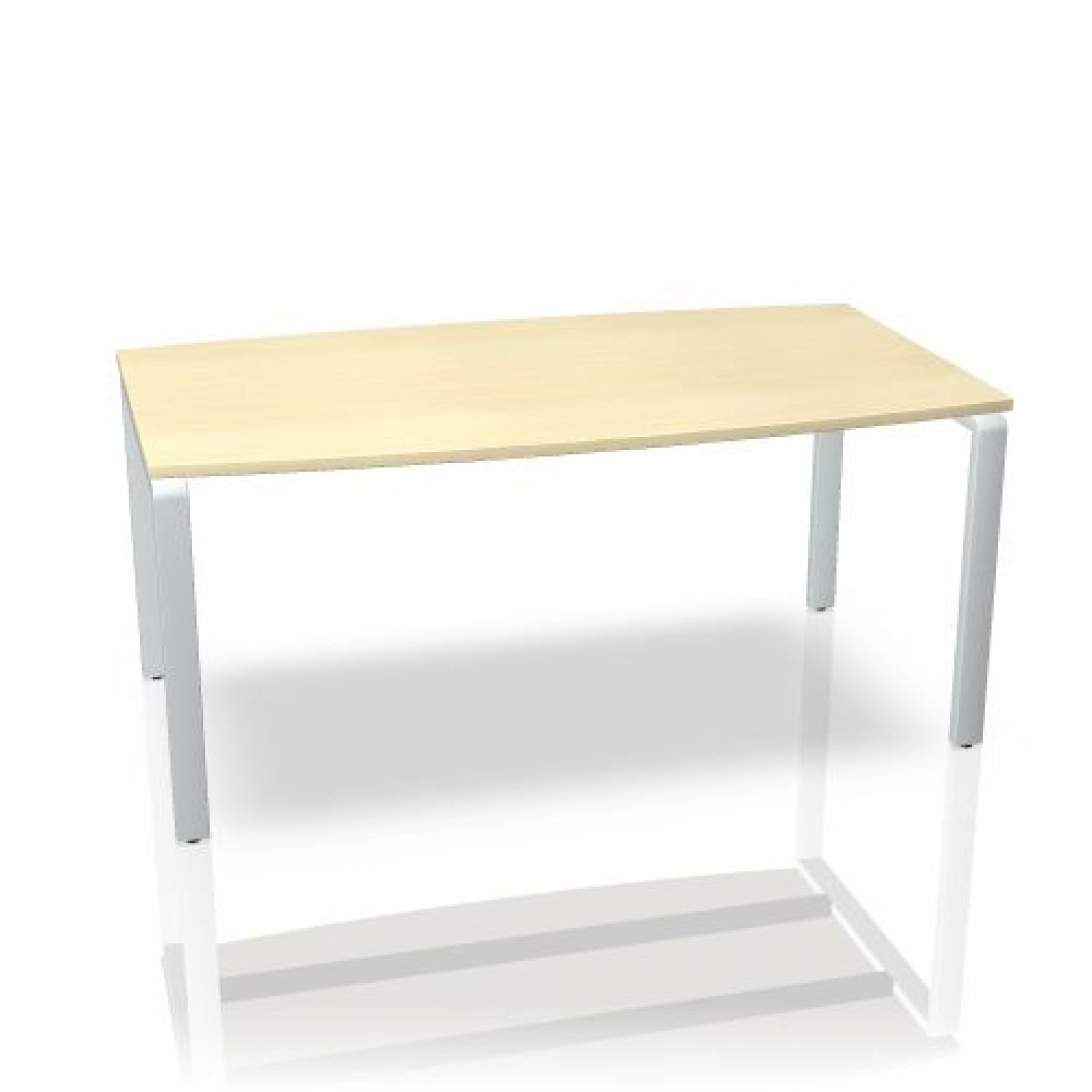 Pensum Besprechungstisch von Palmberg mit heller Tischplatte und silbernen Beinen. Büromöbel für Konferenzräume.