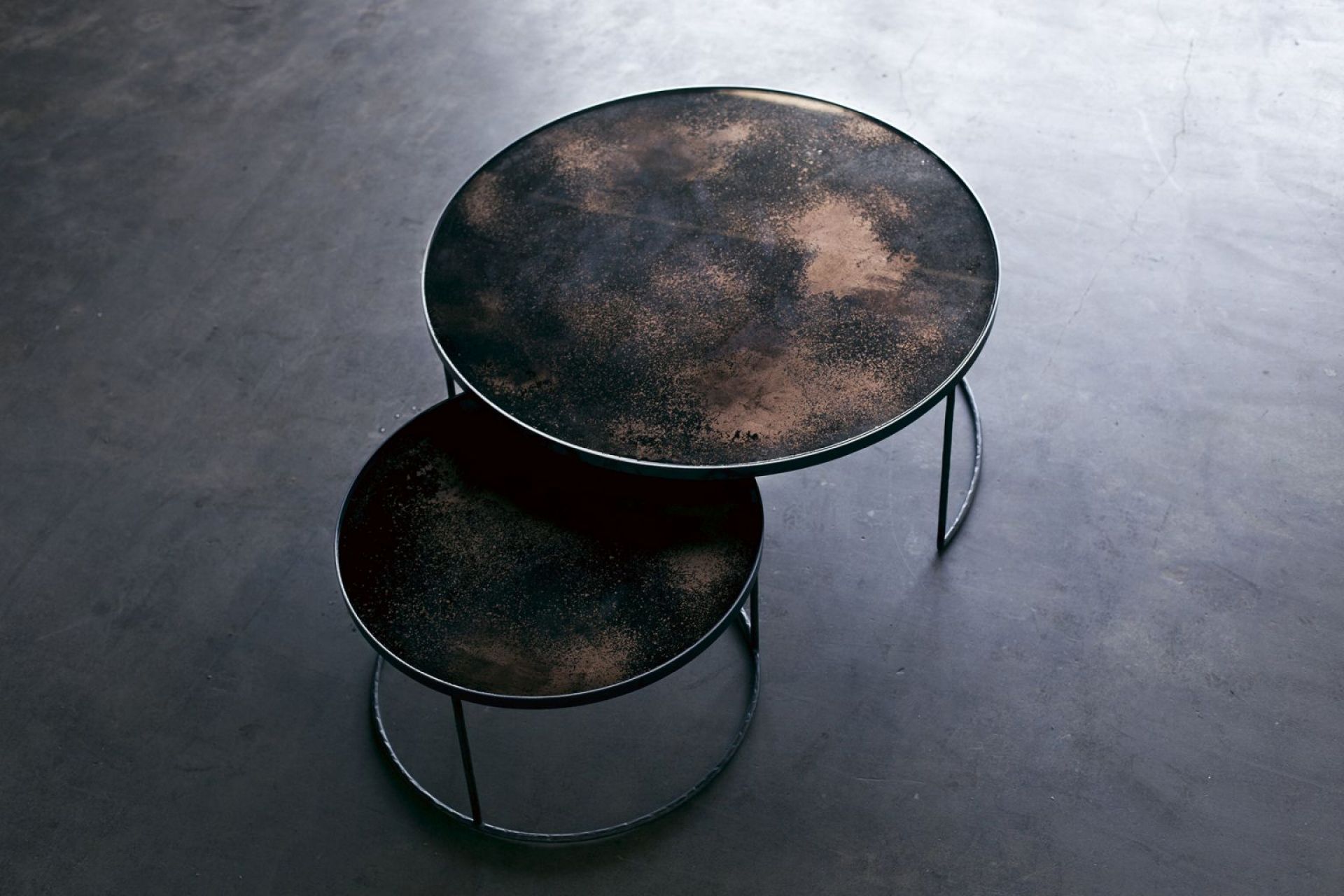 Nesting Table basse set de 2 bronze Ethnicraft 