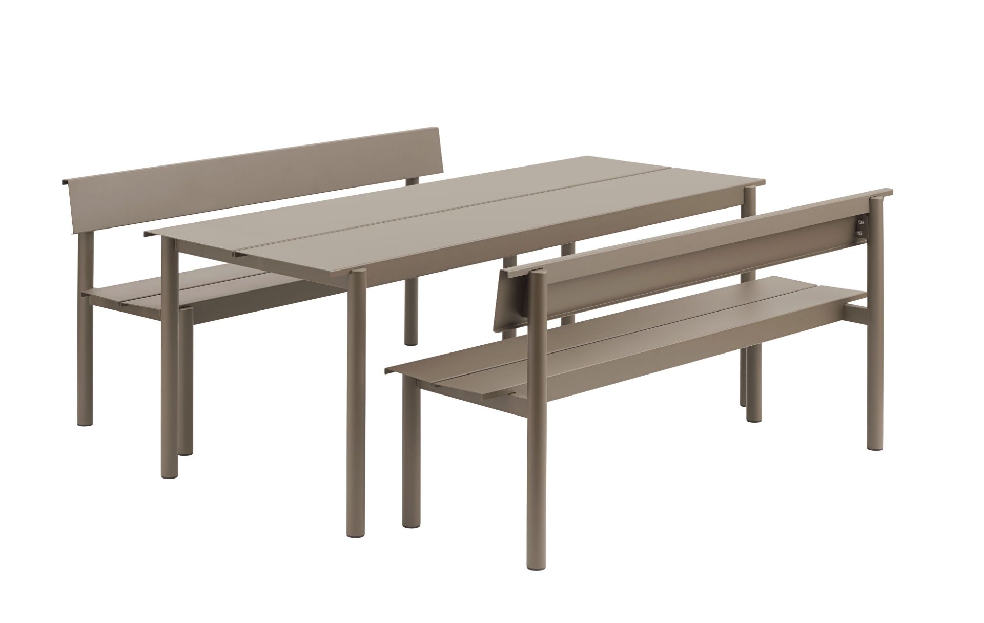 Linear Steel Bench Banc d'extérieur avec dossier 110x34 cm Muuto 