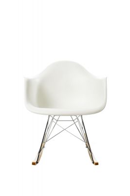Eames Plastic Arm Rocking Chair chaise à bascule RAR Vitra Érable jaunâtre - Chromé - Blanc