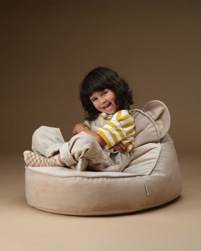 Pouf en velours Teddy Wigiwama