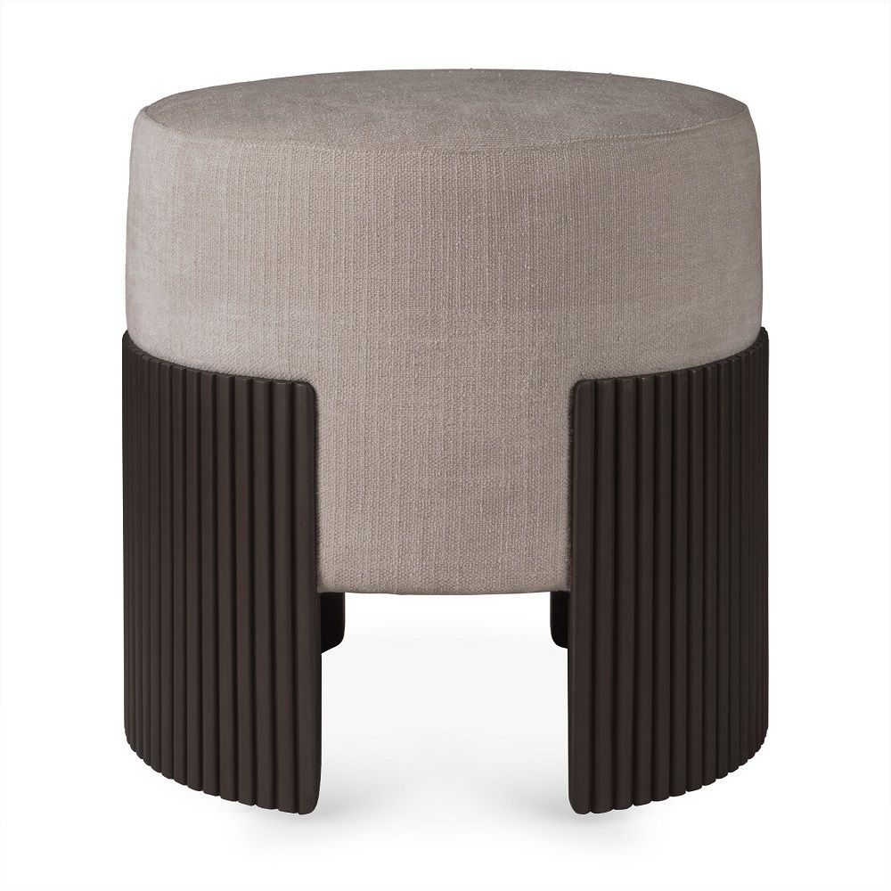 Roller Max pouf acajou gris foncé / tissu Rice Ethnicraft